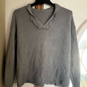 Gray V-Neck Sweater